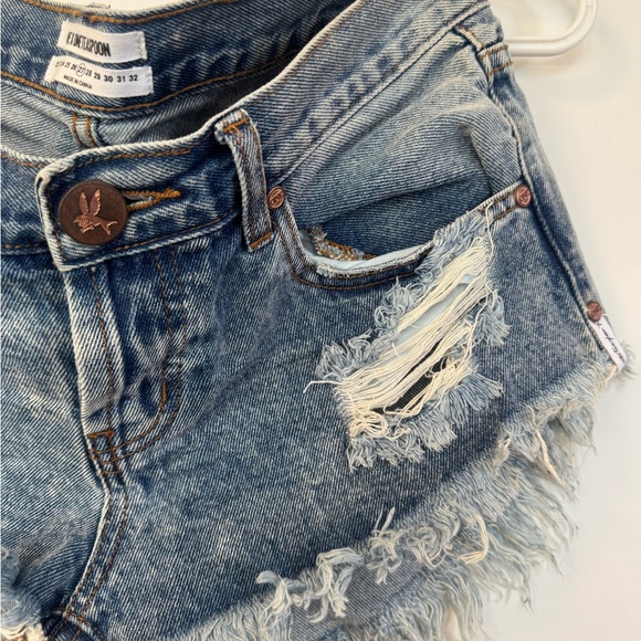 One Teaspoon Pants - One Teaspoon Blue Distressed Jean Shorts